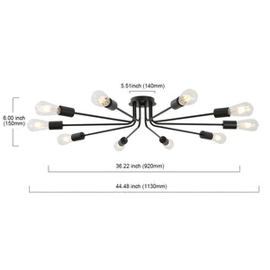 BONLICHT 10 Lights Black Sputnik Chandelier Lighting Ceiling Light Vintage Style