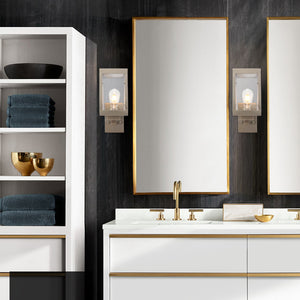 1-Light Wall Sconce Brushed Nickel with Clear Glass