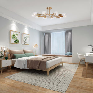 BONLICHT Modern Ceiling Light 10-Light Brushed Brass Sputnik Chandelier Lighting 