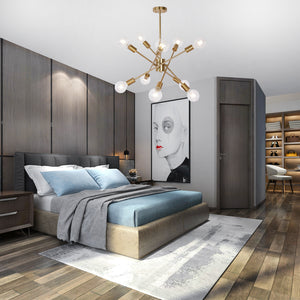 BONLICHT 10 Lights Modern Chandeliers Brass Sputnik Light