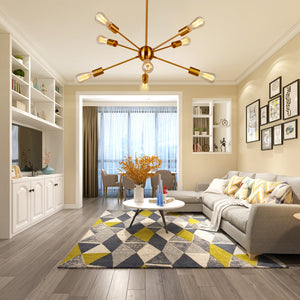 BONLICHT Sputnik Chandelier 8-Lights Brass Modern Pendant Lighting