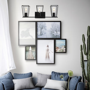 BONLICHT Bathroom Vanity Light Fixtures Black Finish 3-Light