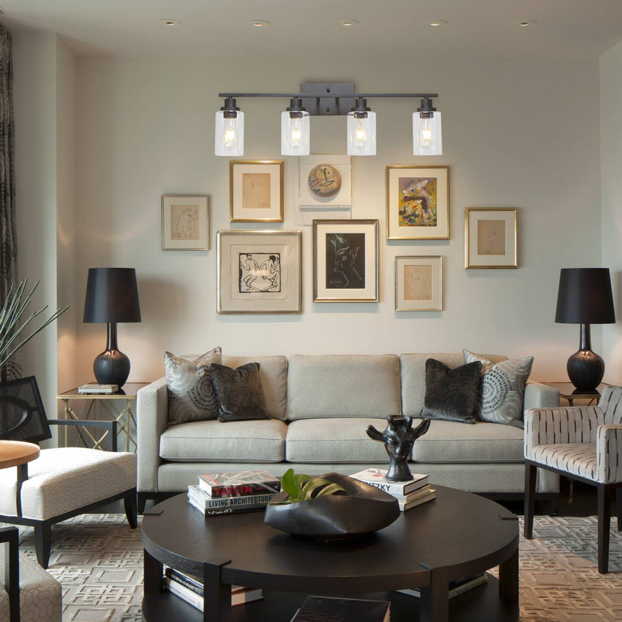 BONLICHT 4 Lights Wall Sconce Lighting Oil Rubbed Bronze Finished with Clear Glass