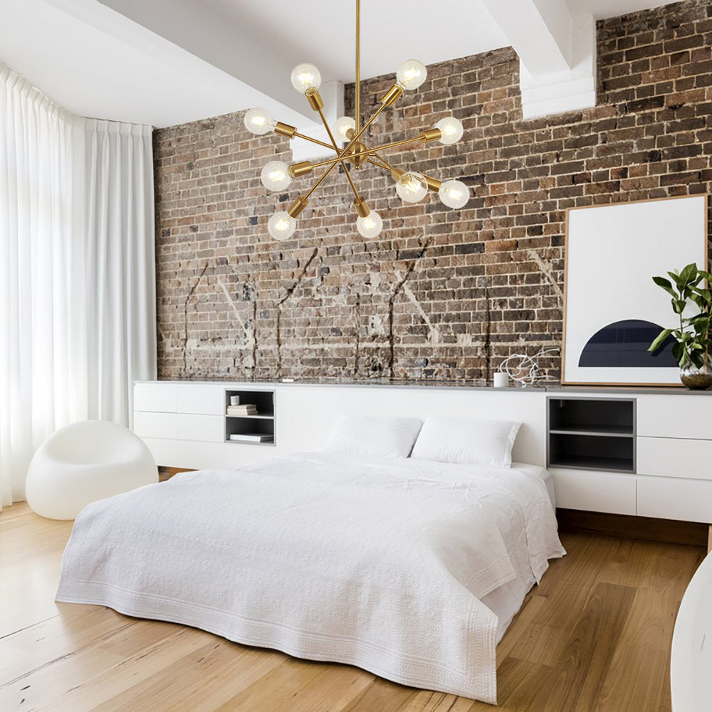 Chandelier | Sputnik Chandelier 10 Lights Brass | Modern Chandeliers ...