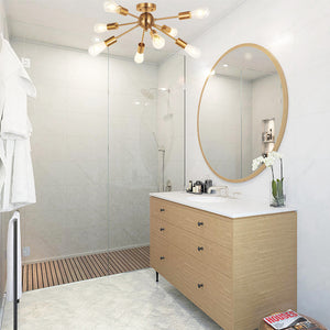 BONLICHT 8-Light Modern Sputnik Chandelier Brushed Brass Semi Flush Mount