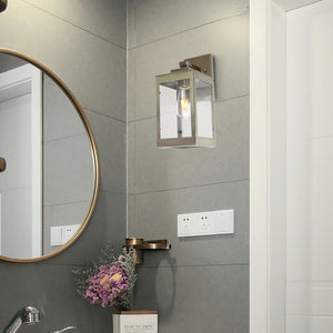 1-Light Wall Sconce Brushed Nickel with Clear Glass