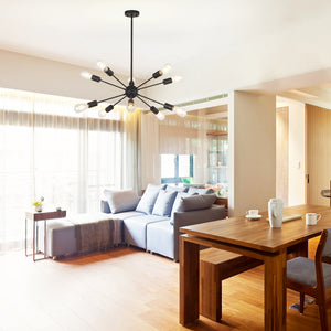BONLICHT Sputnik Chandelier 10 Lights Black Industrial Pendant Lighting Suite for Any Space