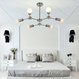 BONLICHT 6-Light Modern Chandeliers Sputnik Style Brushed Nickel