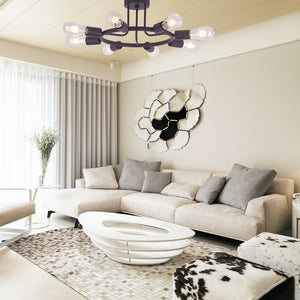 BONLICHT 8 Lights Semi Flush Mount Ceiling Light Oil-Rubbed Bronze Finished