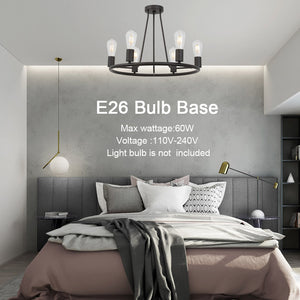 BONLICHT 6 Light Vintage Round Chandelier Oil -Rubbed Bronze