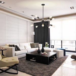 BONLICHT Sputnik Chandelier 10 Lights Black Industrial Pendant Lighting Suite for Any Space