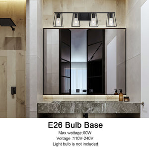 BONLICHT 4-Light Black Vanity Lights for Bathroom
