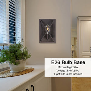 BONLICHT 1-Light Industrial Wall Lights with Mesh Cage, Bathroom Vanity Light Fixtures Oil Rubbed Bronze