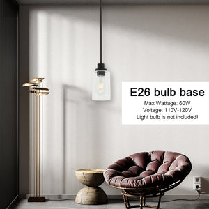 BONLICHT 1-Light Glass Pendant Light Industrial Edison Style Oil Rubbed Bronze Finish