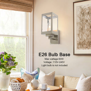 1-Light Wall Sconce Brushed Nickel with Clear Glass