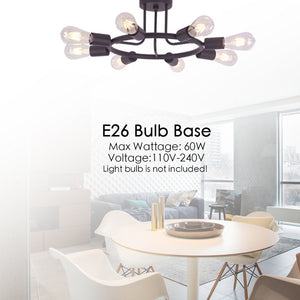 BONLICHT 8 Lights Semi Flush Mount Ceiling Light Oil-Rubbed Bronze Finished