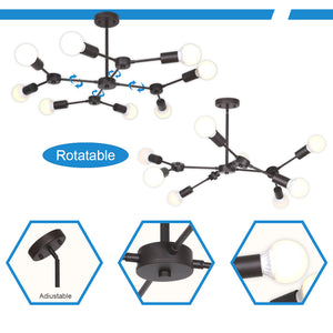 BONLICHT Sputnik Chandeliers 8-Light Oil Rubbed Bronze