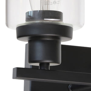 BONLICHT 4 Lights Sconces Wall Lighting Black with Clear Glass Shade