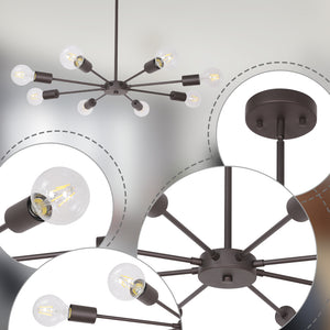 BONLICHT Sputnik Pendant Light Oil Rubbed Bronze 8 Lights