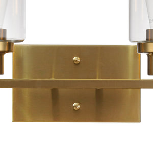 BONLICHT Brass Vanity Lights Wall Sconce 4-Light, Bathroom Light Fixtures with Clear Glass Shade