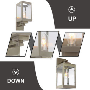 1-Light Wall Sconce Brushed Nickel with Clear Glass