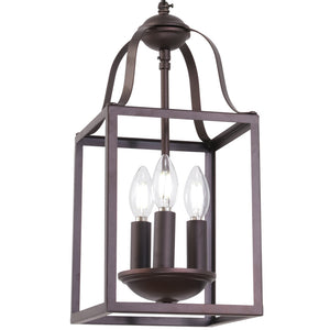 BONLICHT 3-Light Lantern Pendant Light Farmhouse Chandelier Bird Cage 8 Inches Oil Rubbed Bronze