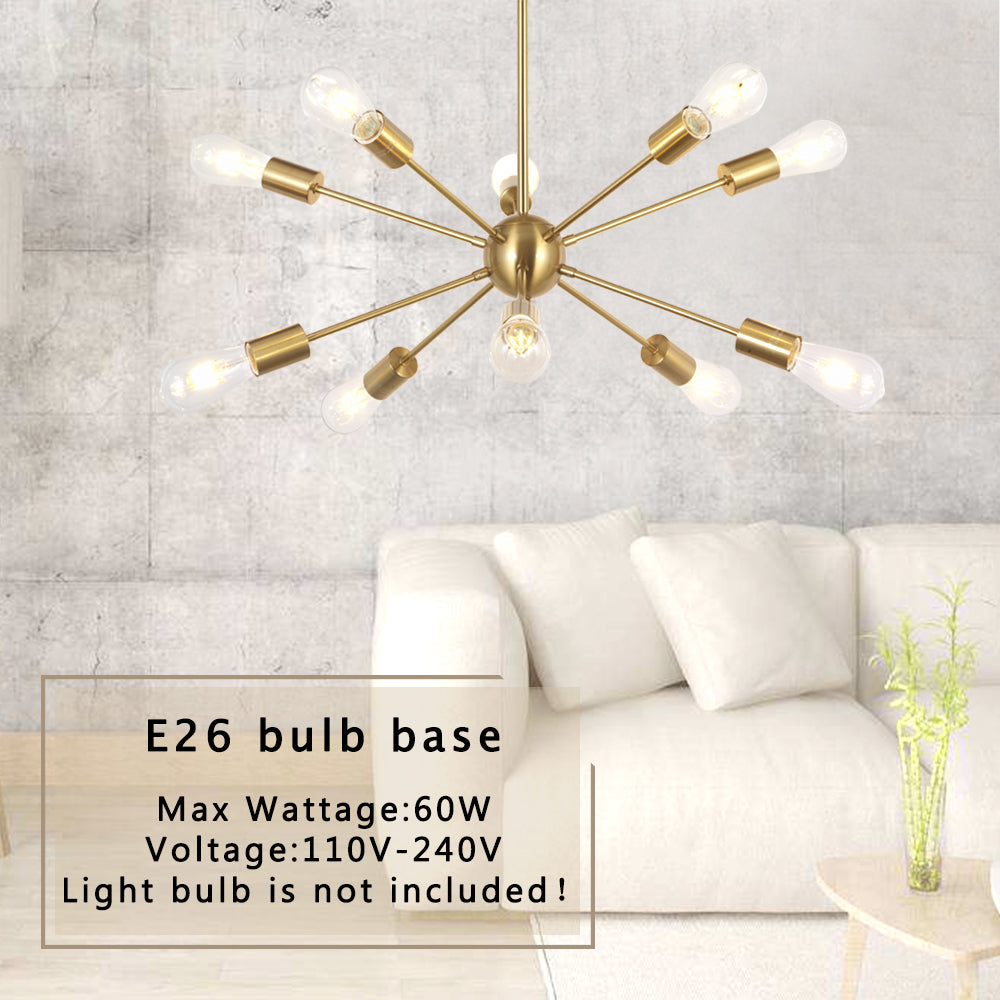Ten Light Chandelier 10 Lights | Pendant Lighting Brass | Sputnik Chandelier ...