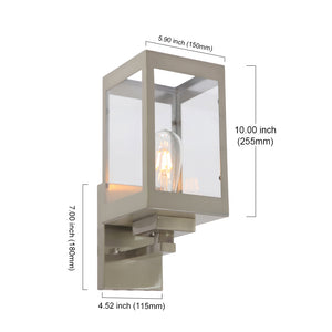 1-Light Wall Sconce Brushed Nickel with Clear Glass